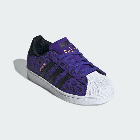 Adidas Superstar C Kids Shoes – Purple Leopard Print – Size 11K – NWT - Picture 4 of 8